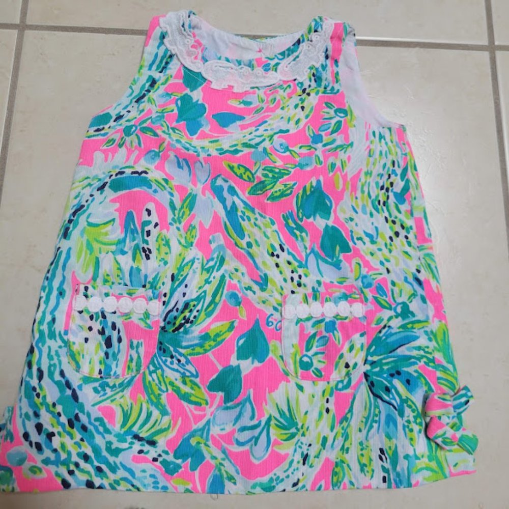 Lilly Pulitzer Snap Back Alligator Shift Dress w/Matching Bloomers